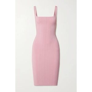Hunza G Nile Ribbed Stretch Knit Bodycon Dress Pink One Size NWT Poolside Chic